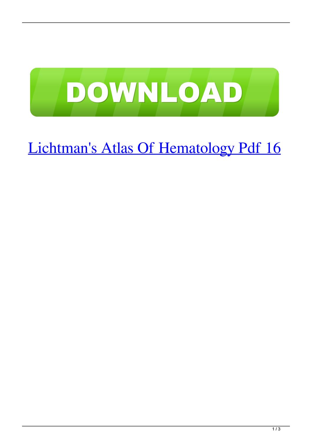 Hematology Atlas Pdf